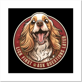 Lick First Cocker Spaniel Design Posters and Art